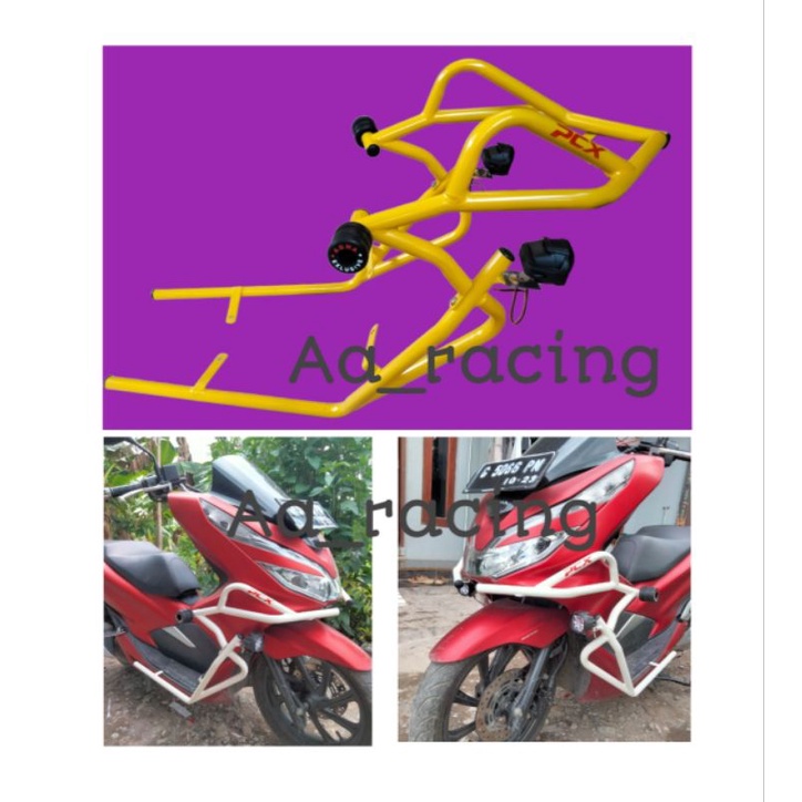 Crashbar full pcx 150cc tubular full bodi free lampu dan jalu slider