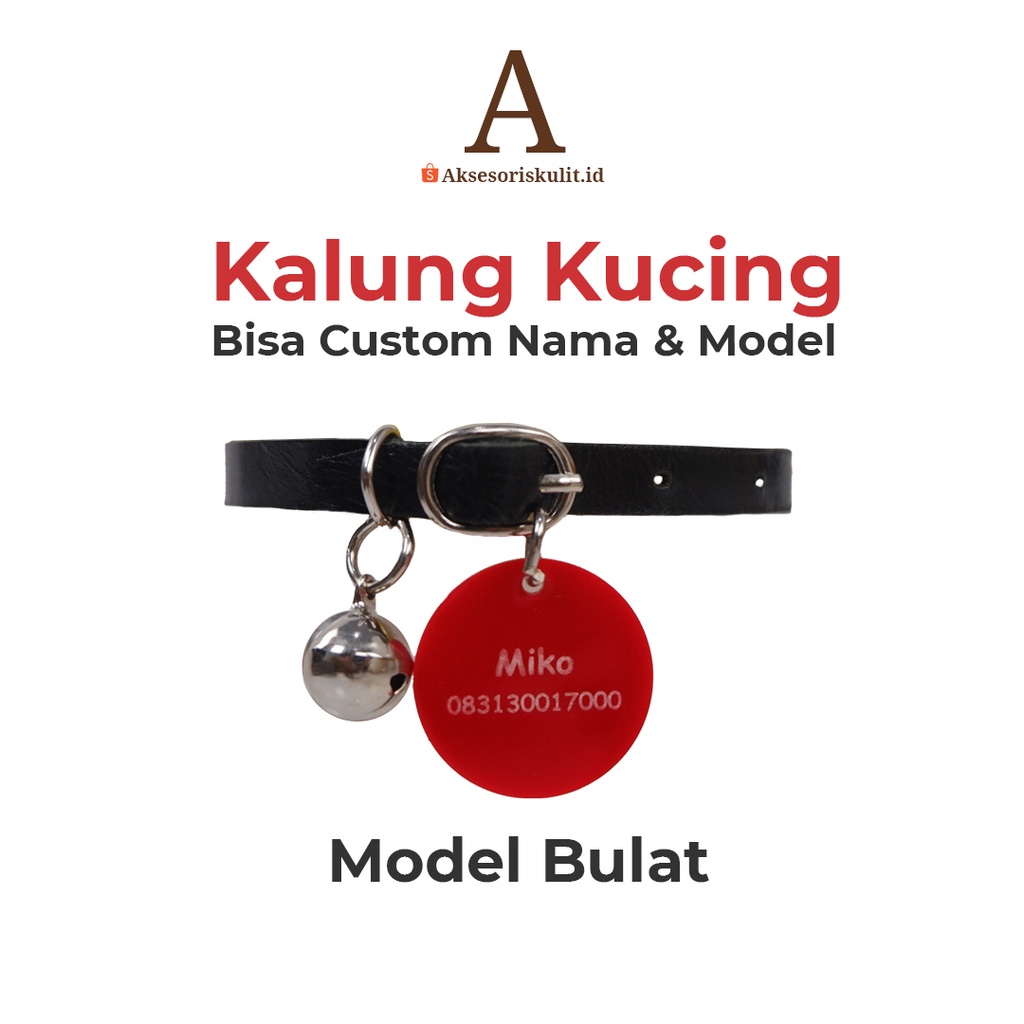 Kalung Kucing - Kalung Kucing Lonceng - Kalung Kucing Nama Custom Sesuai Keinginan