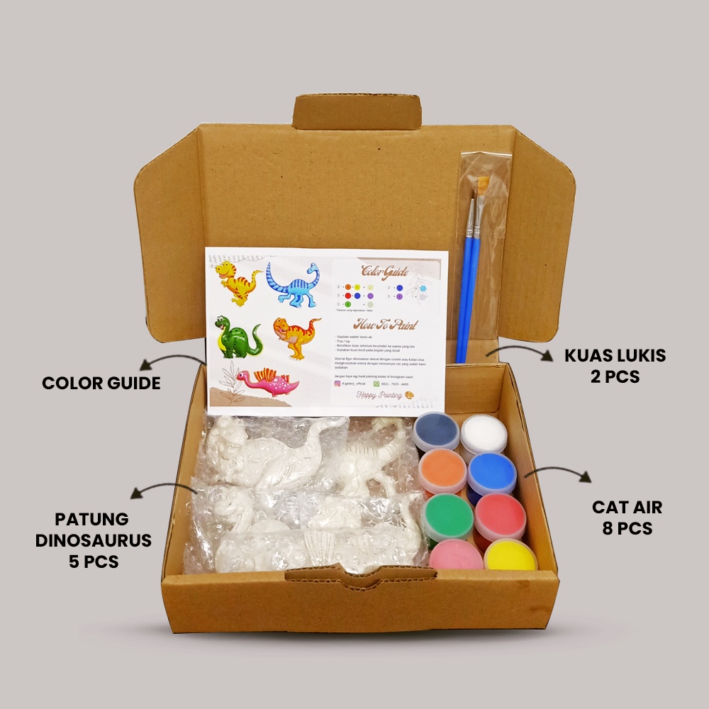

Paket Lukis Anak Mewarnai Patung Dinosaurus Bahan Resin Bukan Gypsum
