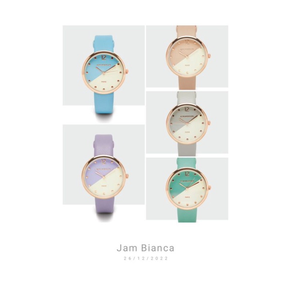 Jam tangan wanita terbaru brunbrun paris jam tangan kulit sintetis jam fashion bianca watch burnburn
