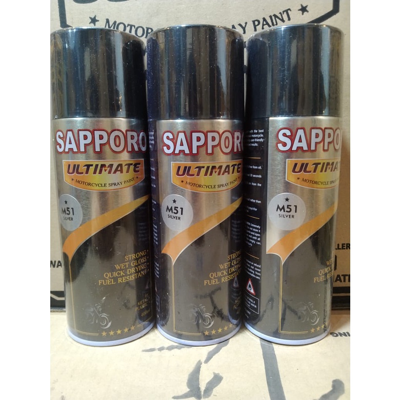 cat spray pilok pilox cat semprot sapporo ultimate saporo M51 silver semi doff silper silfer 400cc