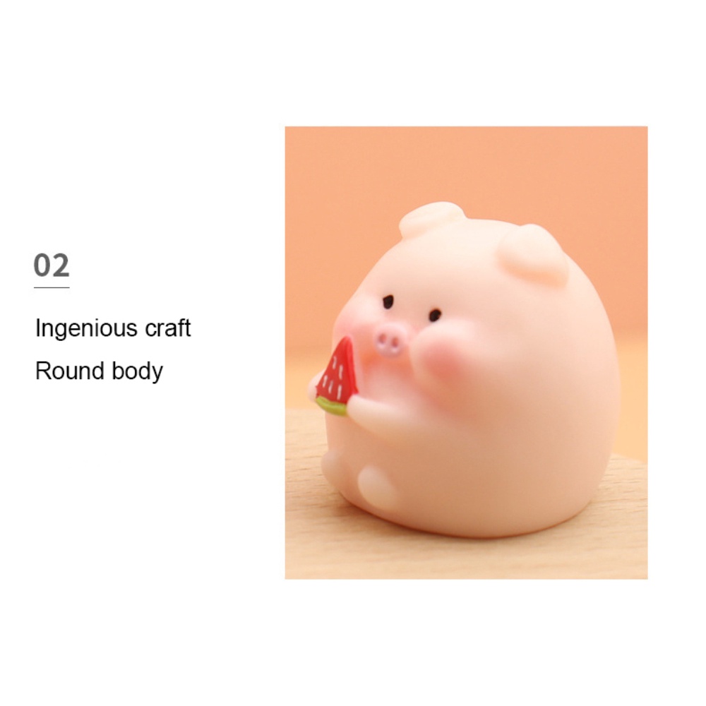 ღ Mini Cute Resin Babi Ornamen Mikro Lanskap Babi Kartun Boneka Piggy Resin Aksesoris Mobil Dekorasi Kue