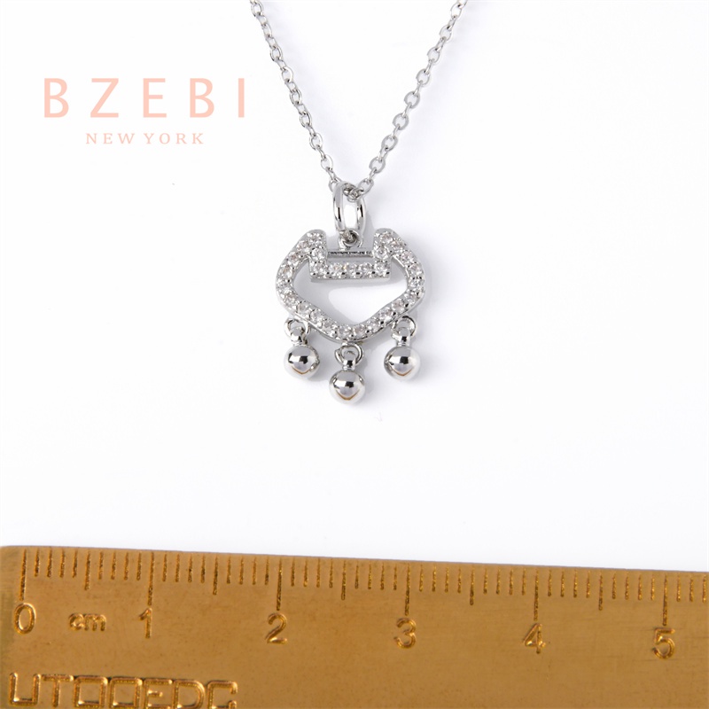 Bzebi Kalung Emas 18k, Kalung Baja Titanium, Kalung Liontin Berlian, Anti Karat, Aksesoris Fashion Wanita, Perhiasan Gaya Korea, Hadiah Ulang Tahun Dengan Kotak Eksklusif 881n