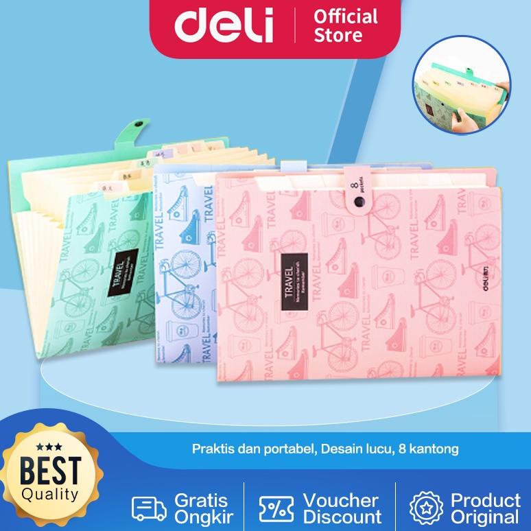 

DELI EXPANDING FILE / MAP FOLDER DOKUMEN A4 8 POCKET LUCU DENGAN TAB INDEX 5737 TERLARISS...,,,,,