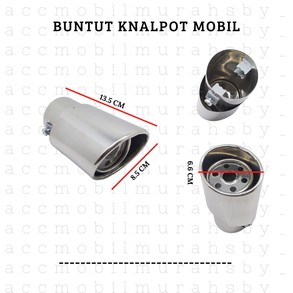 Buntut Knalpot Mobil Stainless/Muffler Car/Ujung Knalpot Mobil