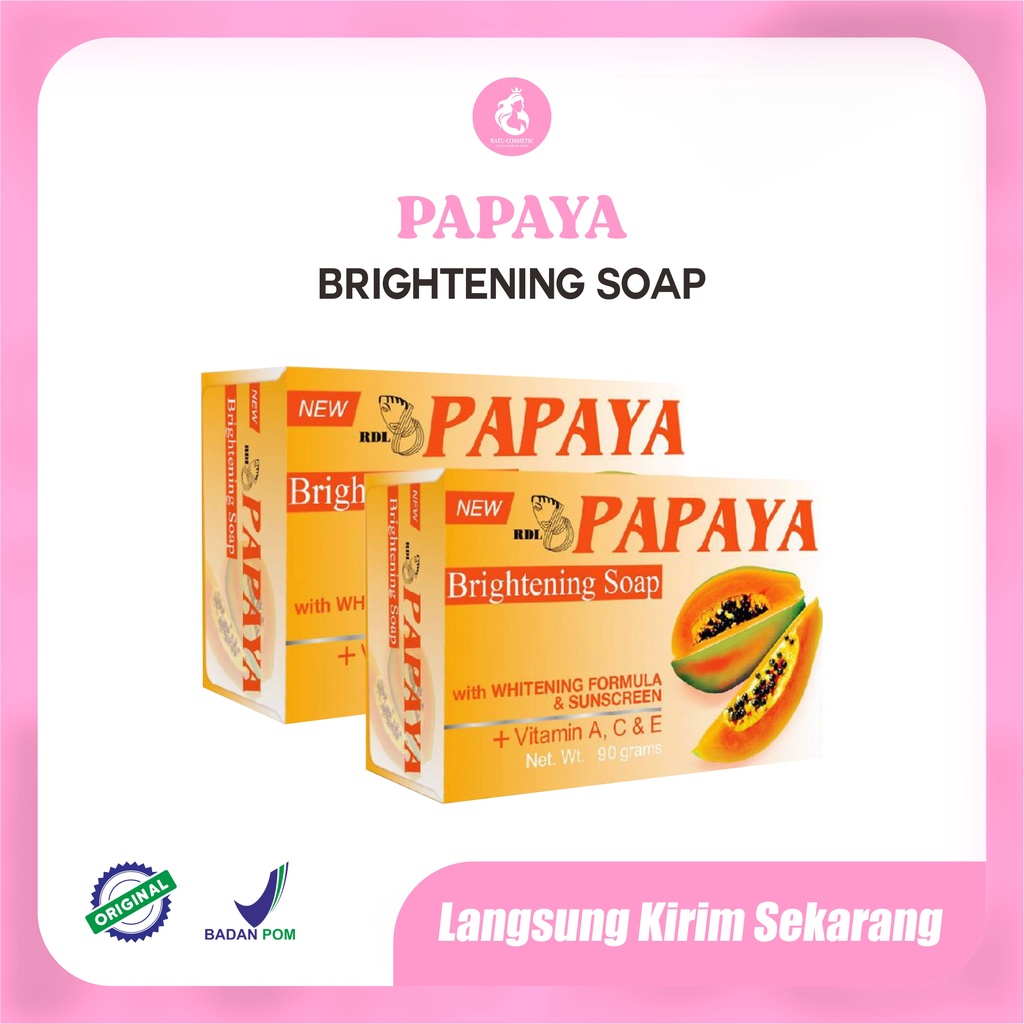 R&amp;L PAPAYA Brightening Soap with Whitening Agent &amp;Anti Acne +Anti oxidant; 135gr-By AMOSYS