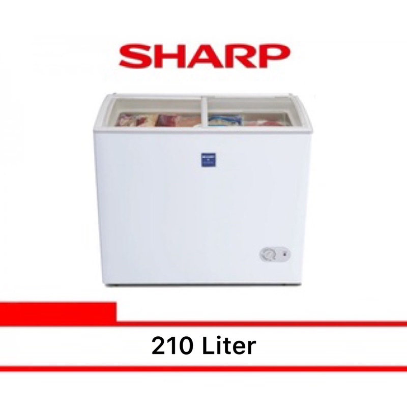 SHARP FRW 210 CHEST FREEZER BOX SLIDE KACA 200 Liter LOW WATT TERBARU PROMO MURAH