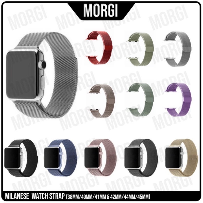 Strap Untuk Apple Watch Milanese 6 5 4 3 2 1 7 8 SE 38mm 40mm 41mm 42mm 44mm 45mm 49mm 38 40 41 42 44 45 49 mm Series For iWatch Band Metal Ultra