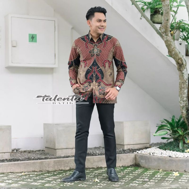 Baju Kemeja Batik Pria Lengan Panjang Pendek Modern Pesta Kantoran G15