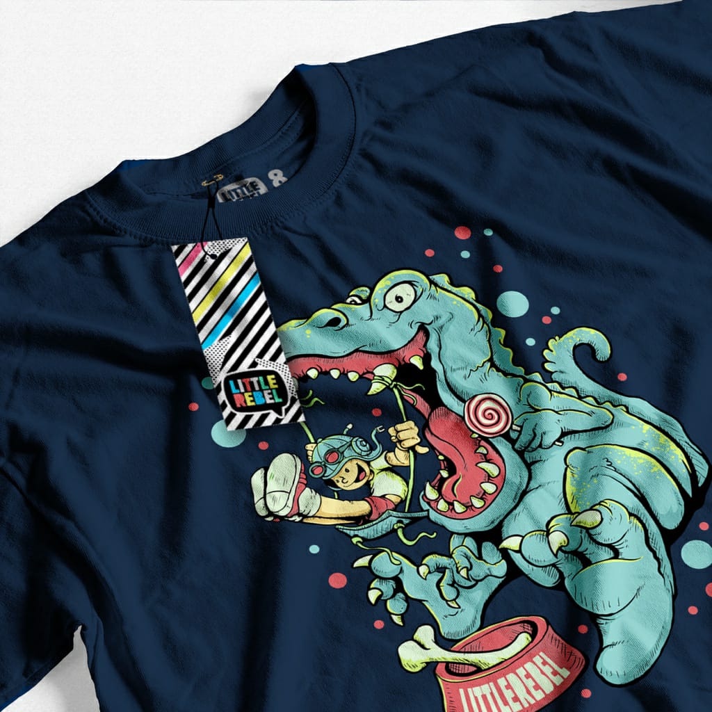 Kaos Anak Playing Dino Umur 7 - 12 Tahun