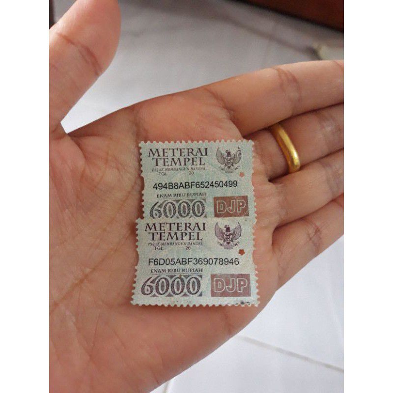 

Materai kuno 6000 Rupiah tahun 2010-2015 original