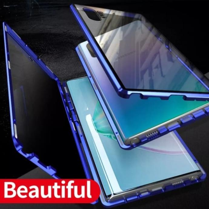 SAMSUNG NOTE 10 PLUS ORIGINAL CASE MAGNETIC KACA DEPAN BELAKANG