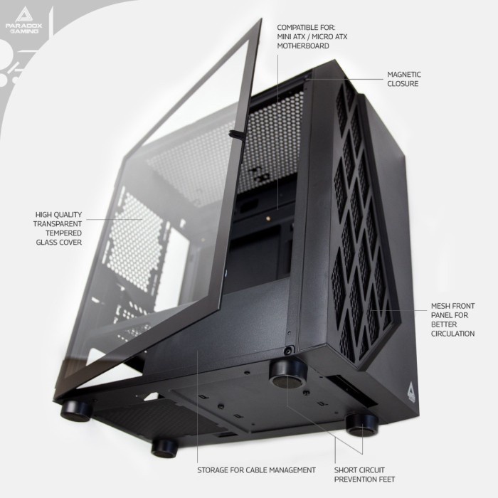 PC Case Paradox Gaming Granada Tempered Glass