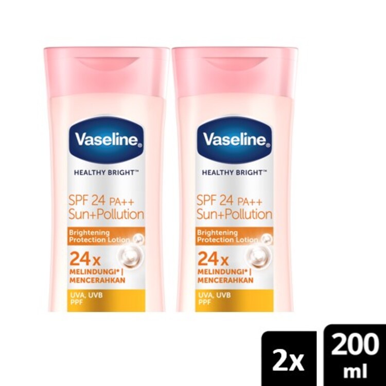 Vaseline Healthy Bright Sun + Pollution Protection Lotion SPF 24 PA++ 200 ml Twin Pack