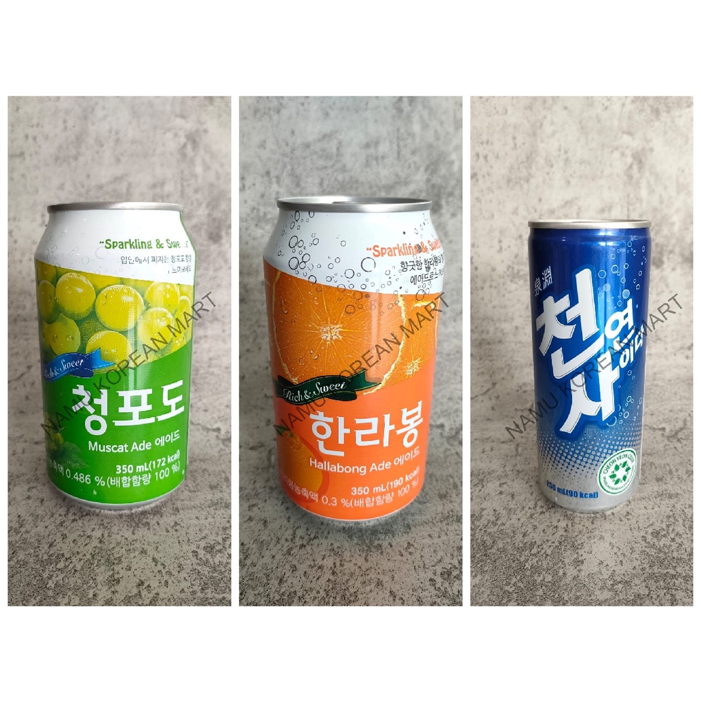 

Ilhwa Green Grape Ade 350ml / Hallabong Ade / Minuman Soda Korea / Korean Drink / Cider / Minuman Anggur Hijau