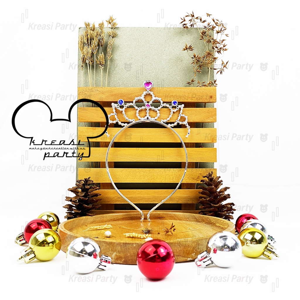 Bando Tiara Silver Kecil #2 / Tiara Crown / Headband Tiara Silver