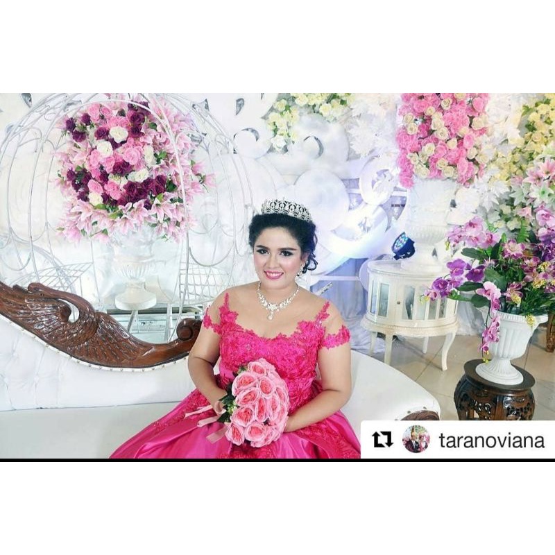 Gaun Pengantin Pink Fuchsia/Wedding Gown/Gaun Pesta/Princess Dress/Prewedding