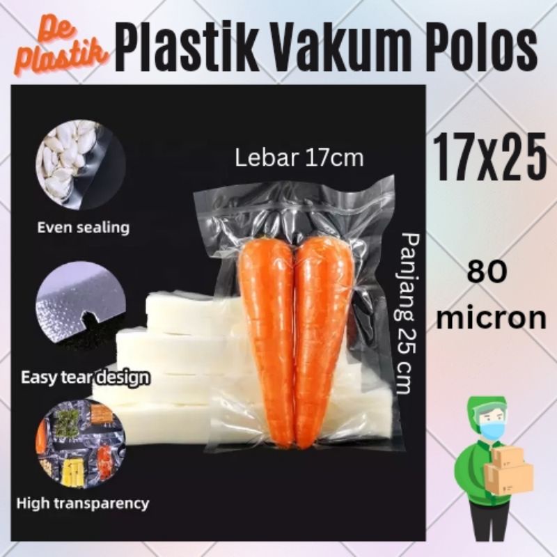 PLASTIK VACUUM POLOS 80 MICRON / PLASTIK VAKUM POLOS GROSIR / PLASTIK VAKUM MAKANAN (POLOS PER PCS)