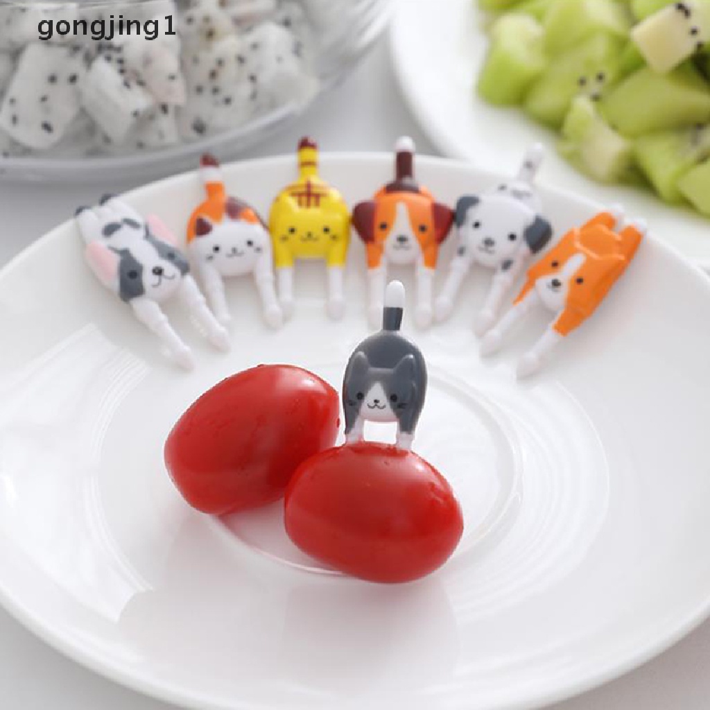 Ggg 7 Pcs Lucu Mini Animal Kartun Buah Garpu Makan Siang Bento Aksesoris Dekorasi Pesta ID