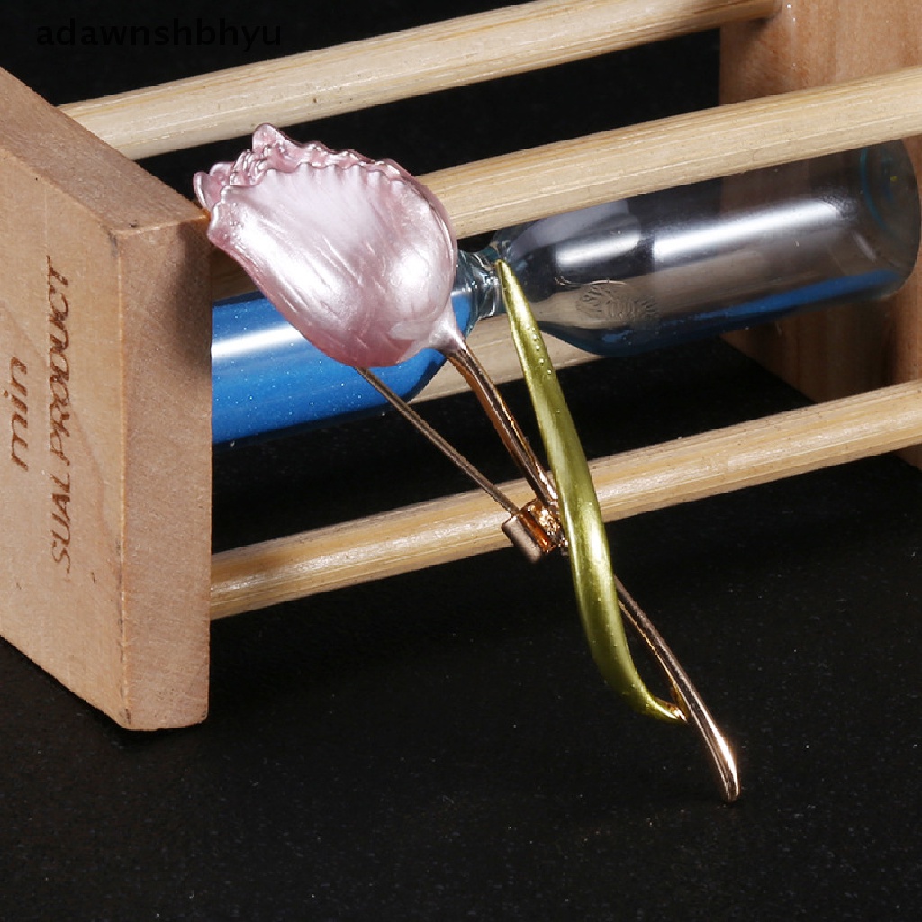 Adawnshbhyu Baru Enamel Tulip Bros Untuk Wanita Bunga Pernikahan Kantor Pesta Brooch Pin Hadiah ID