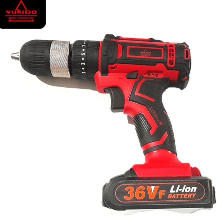 YUKIDO -SET Bor Obeng Bor Bolak Balik 36 V Charger Cordless Drill