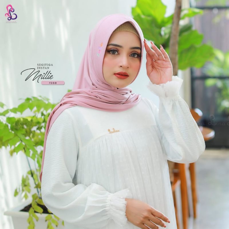 LINALIVIA HIJAB| SEGITIGA INSTANT MILLIE| BISA COD