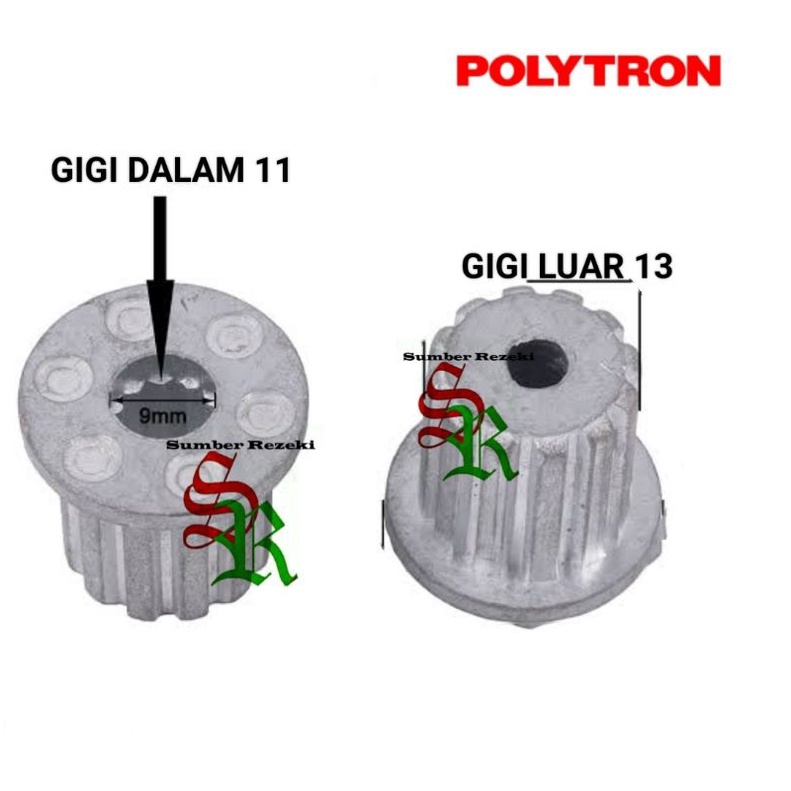 Inti Pulsator Mesin Cuci Polytron Gigi 11