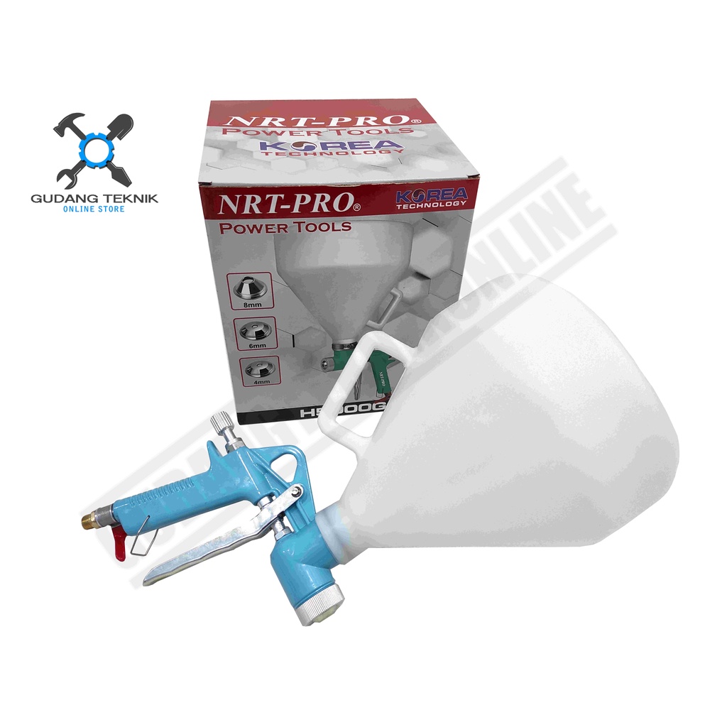 Spray Gun Cat Semen Tembok Beton NRT PRO H5000G / Spraygun Semprotan Semprot Cat Hopper Texture  H 5000 G NRT PRO