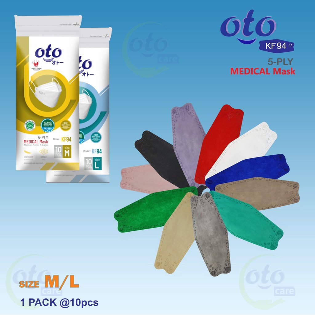 OTO Masker Medis KF94 5Ply Earloop Medical Mask 5 lapis isi 10 pcs