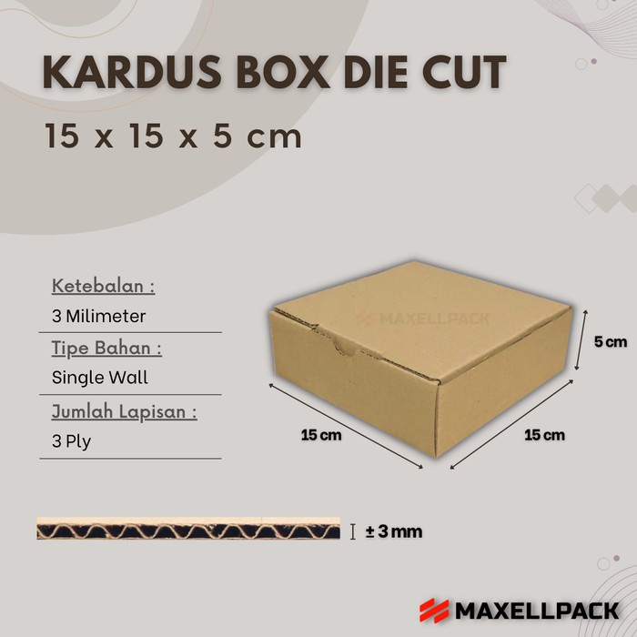 

Kardus Box Die Cut 15x15x5 CM Kotak Packing Dus Hampers Kado Polos