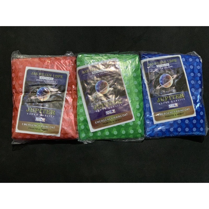JUPITER Polkadot/jas hujan plastik setelan baju celana/mantel hujan
