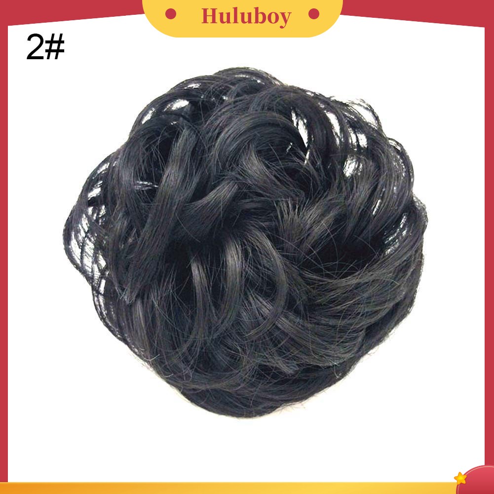 Wig Rambut Extension Bun Ponytail Elastis Model Gelombang Messy Untuk Wanita