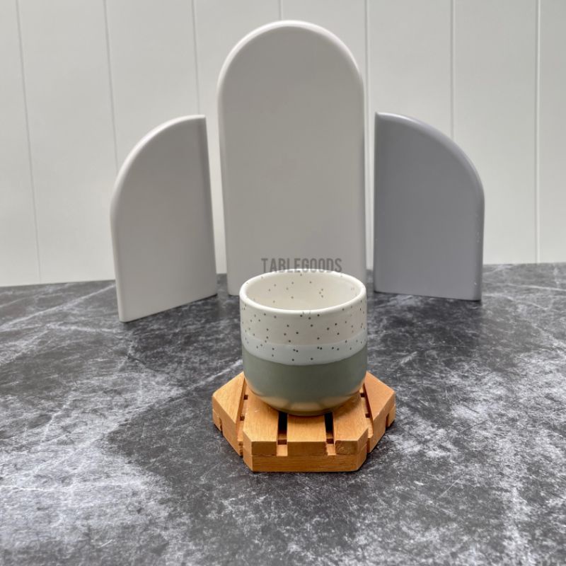 Tablegoods - Azura Mug Ceramic Dots - Mug Cangkir Ocha Keramik motif Dots Abu 200ml