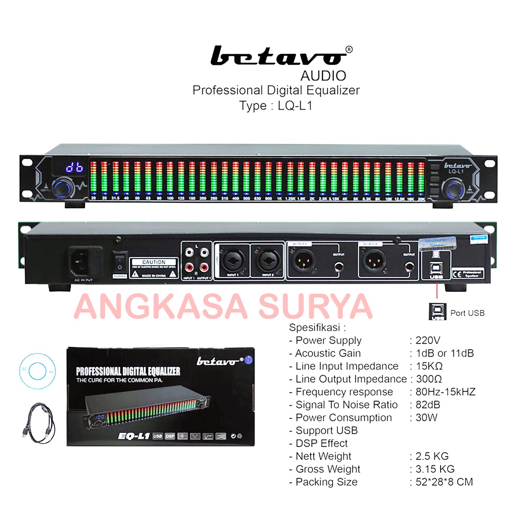 EQUALIZER DIGITAL BETAVO LQ L1 ORIGINAL PROFESSIONAL DIGITAL EQUALIZER