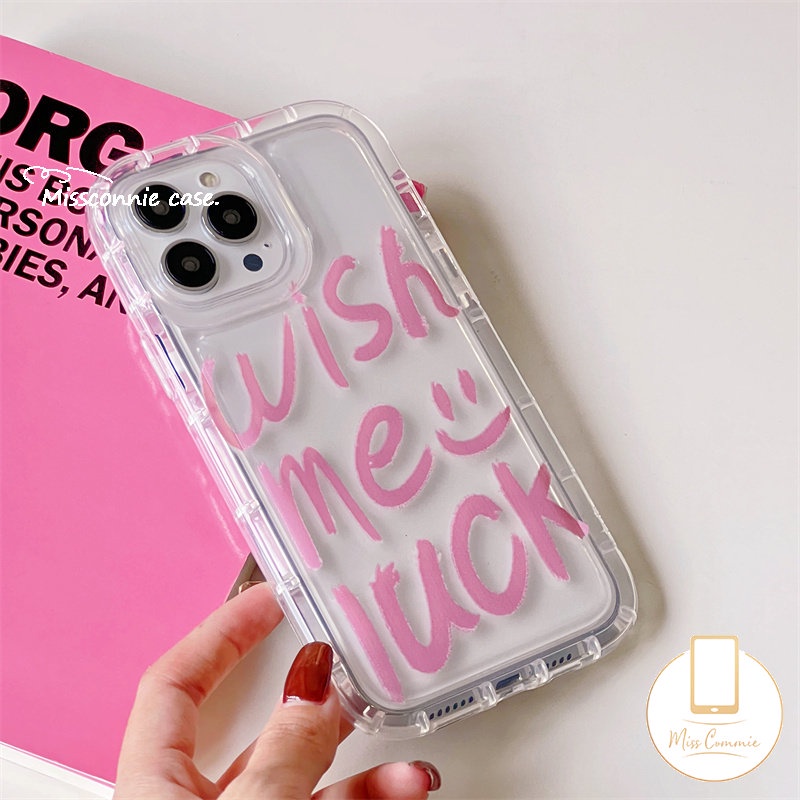 Casing Ponsel Airbag Shockproof Kompatibel Untuk iPhone 7Plus 8Plus 11 13 14 12 Pro MAX 6 6S 7 8 Plus XR X XS MAX Ins Fashion Grafiti Huruf TPU Lembut Anti Jatuh Bening Penutup Belakang