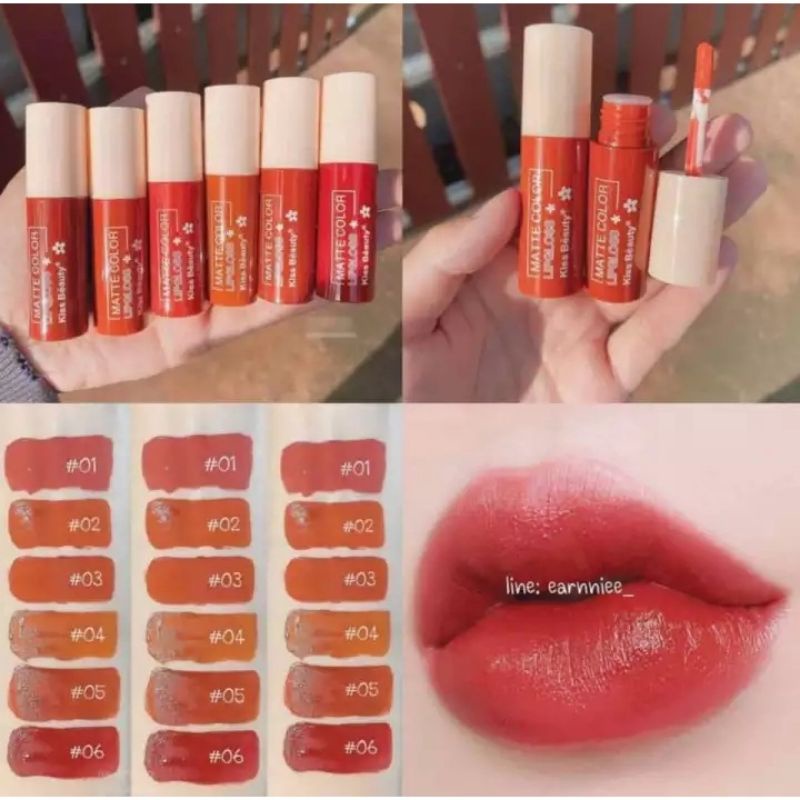 TERMURAH PER8PCS LIP GLOSS MATTE KISS BEAUTY WARNA NUDE NO.70456