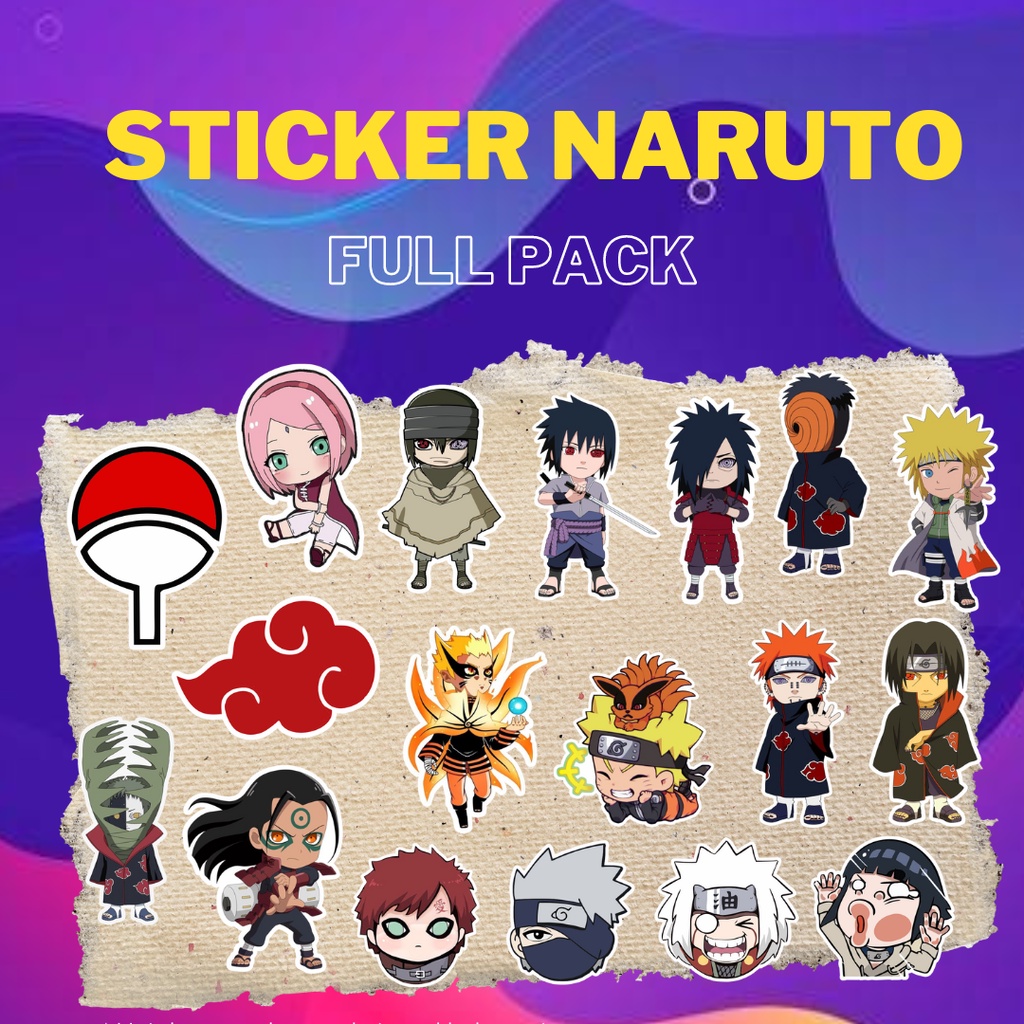 

(Dapat 18pcs) Sticker Full Pack Naruto / Sticker Anime/ Sticker Murah / Vinyl / Chromo