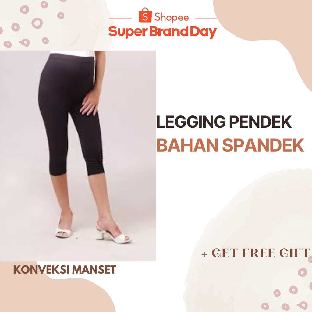 PROMO CELANA LEGGING PENDEK BAHAN SPANDEK JERSEY SIZE STANDART MURAH/BISA COD/PROMO/DISKON