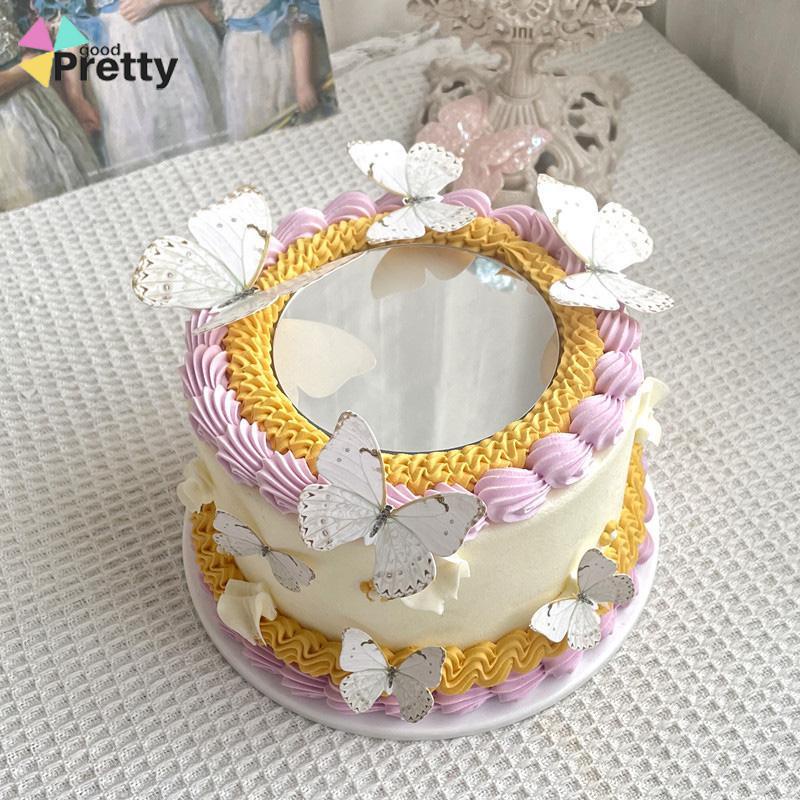 Cake Topper Hiasan Kue kupu Kupu Butterfly Pink Ungu Biru Ulang Tahun - PD