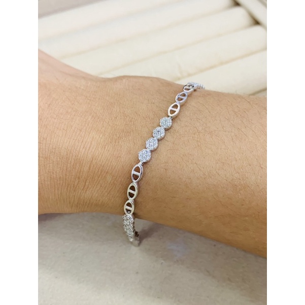 Gelang Listring cor AD emas putih 75%