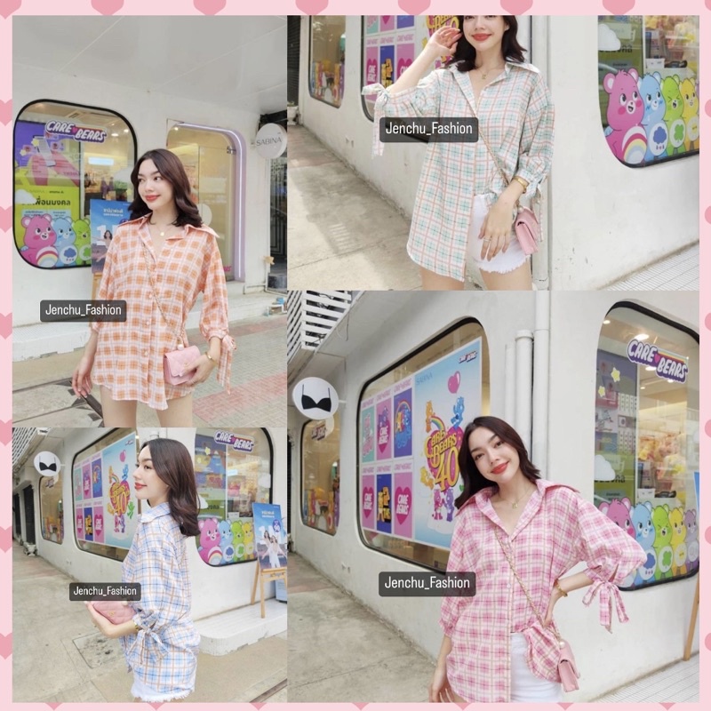Kemeja Atasan Wanita Kotak Kotak Import Premium Wanita