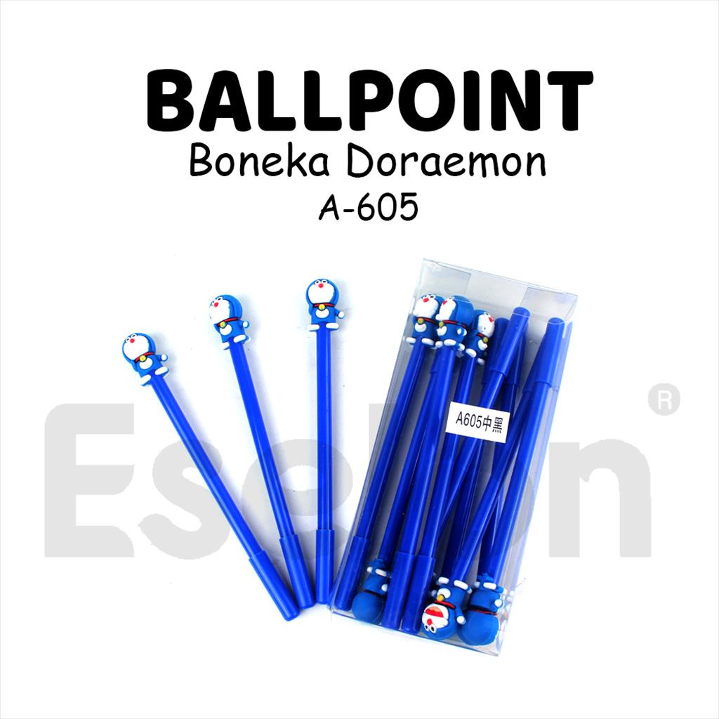 

12pcs Pulpen Gel Kepala Doraemon A605 / 1pack Pulpen Gel Fancy