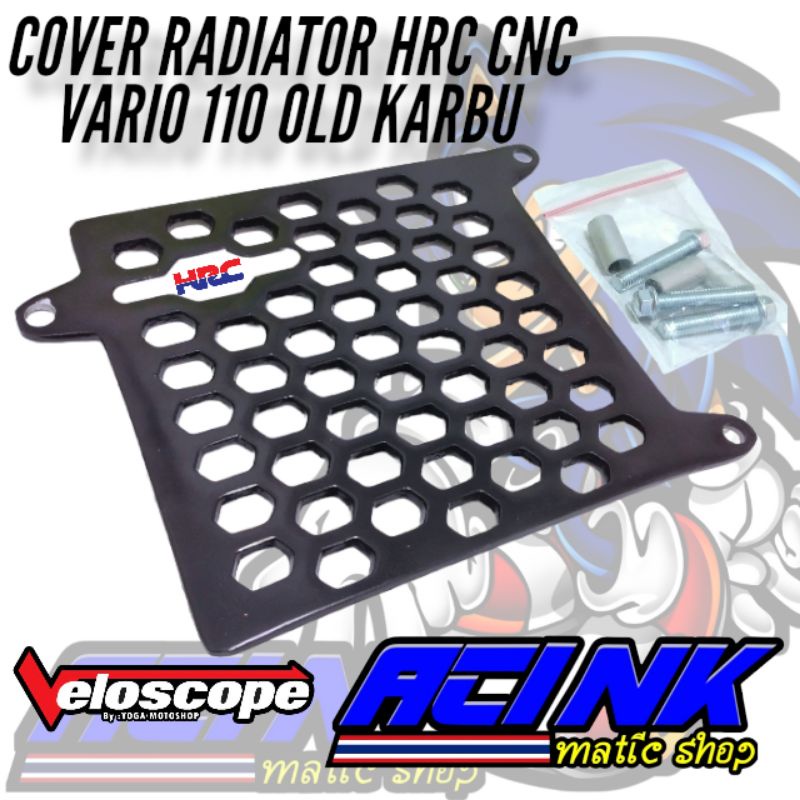 Cover radiator hrc vario 110 cnc vario karbu almunium / tutup cover radiator vario 110 cnc almunium