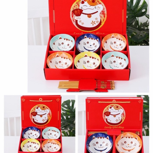 

- Japanese Dijual 6-hoki Mangkok Gif set Mangkuk Handpainted Souvenir Set6 Keramik cat Wedding Berkualitas