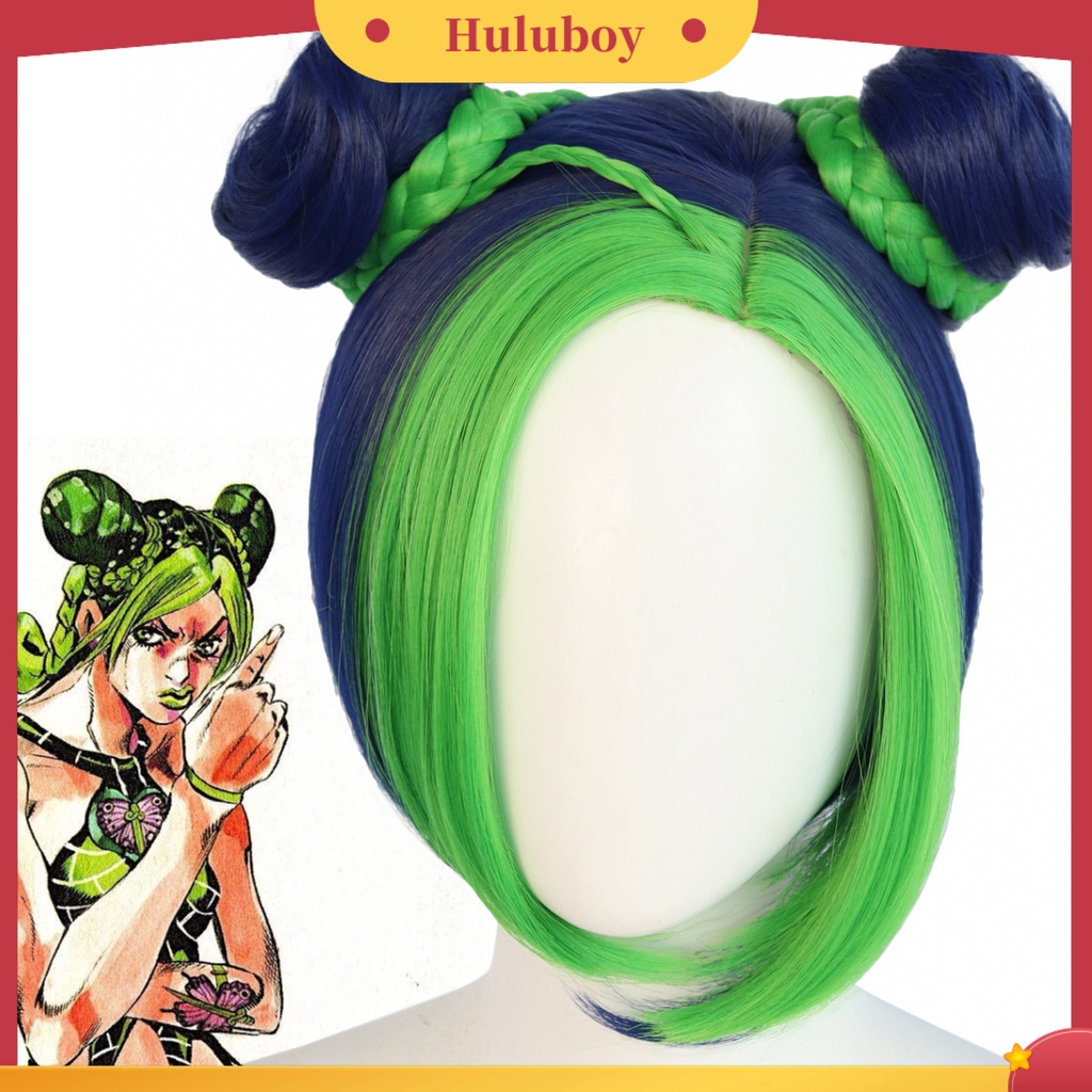 Rambut Palsu Model Kepang Warna Biru Tua Campur Untuk Cosplay Anime