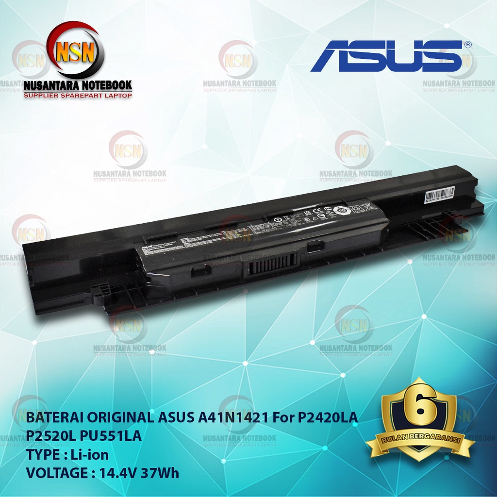 Baterai Original Asus A41N1421 For Laptop Asus P2420LA P2520L PU551LA