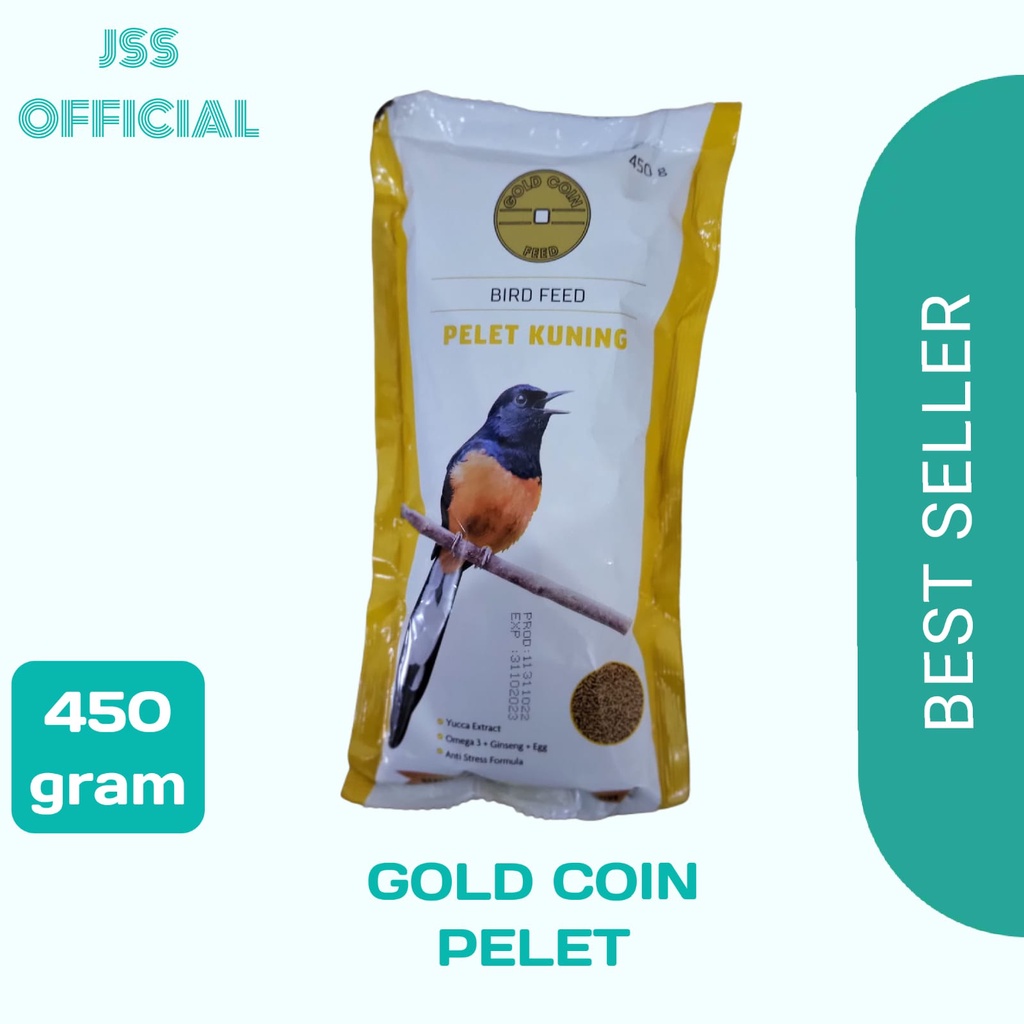 Goldcoin Pelet Kuning Pakan burung jalak bali, Murai batu, kapas tembak dll