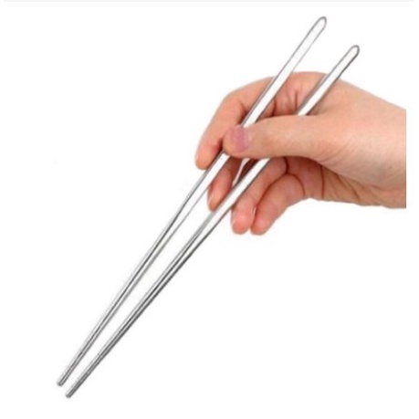 Sumpit Stainless Steel Polos 10 Biji (5 Pasang) Chopstick Jepang Korea China