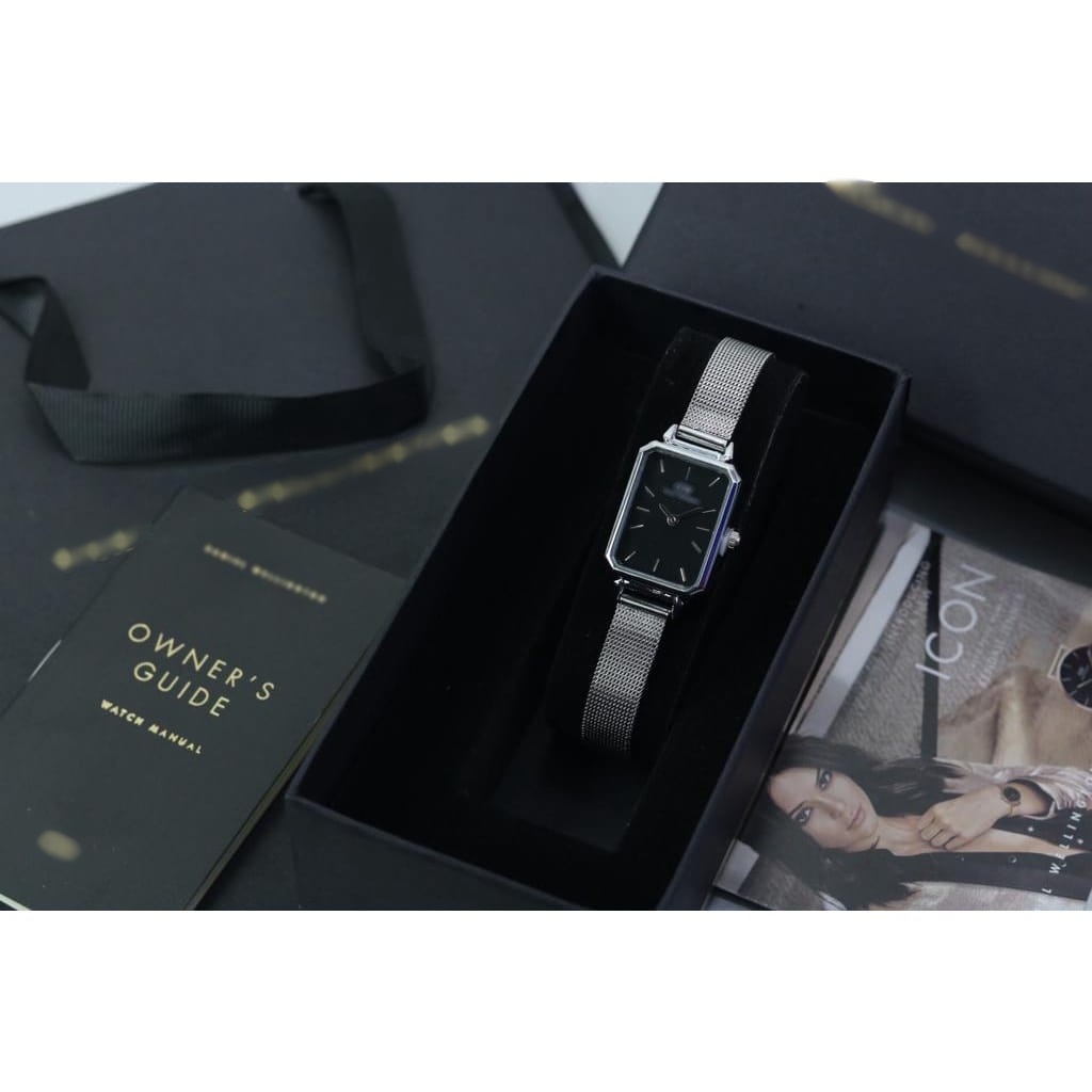 [MW] JAM TANGAN WANITA DW Quadro Kotak DW PETITE PASIR PREMIUM KUALITI RANTAI STAINLESS DIAMETER 2,2