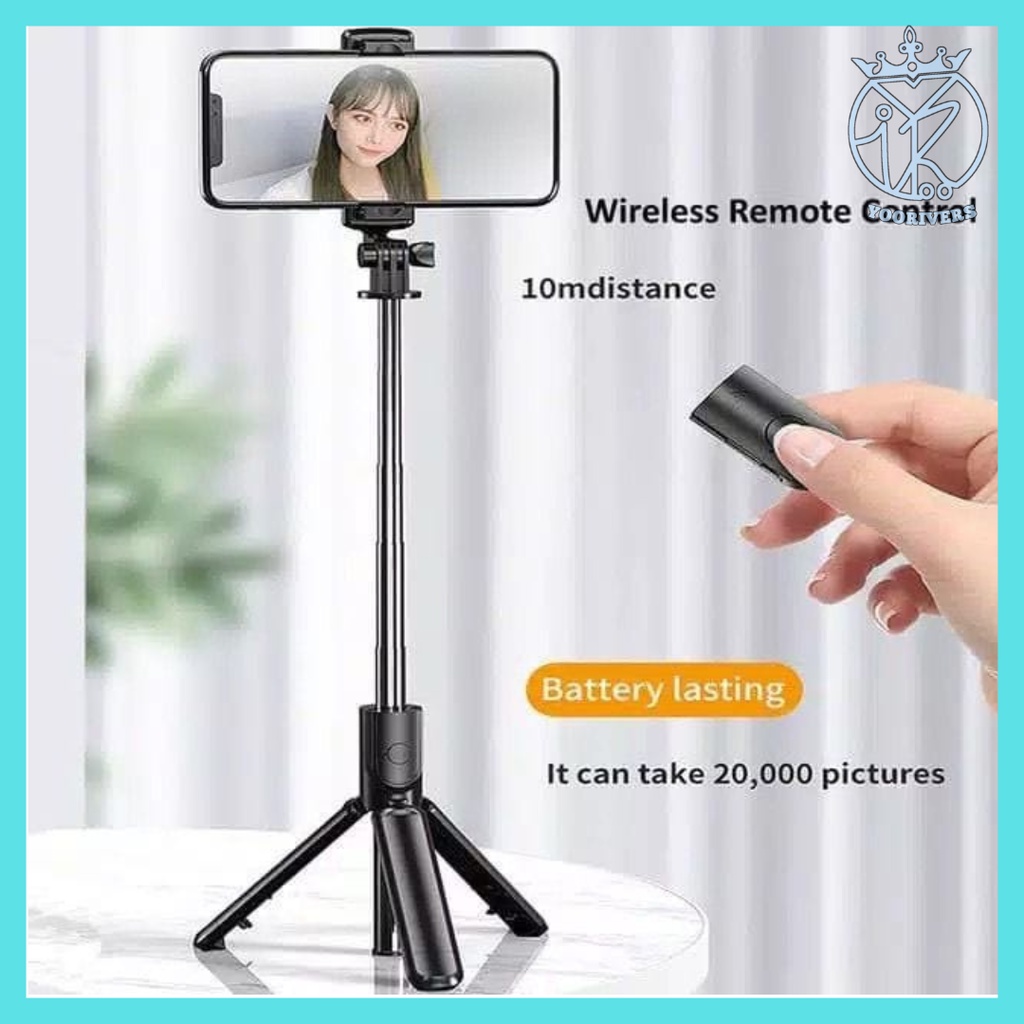 Tongsis Tripod Bluetooth S03 Remote Selfie Stick Wireless Bluetooth Tripod Lipat Portable